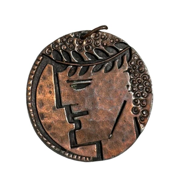 Vintage Rebajes Caesar Copper Pendant 1950s - Picture 1 of 4